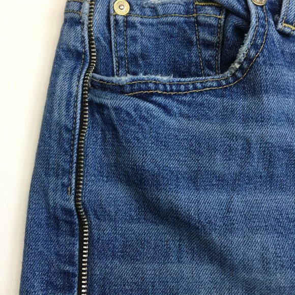 7 FOR ALL MANKIND Button Fly Josefina Raw Step Hem Zip Detail High Waist Jeans - Picture 6 of 12